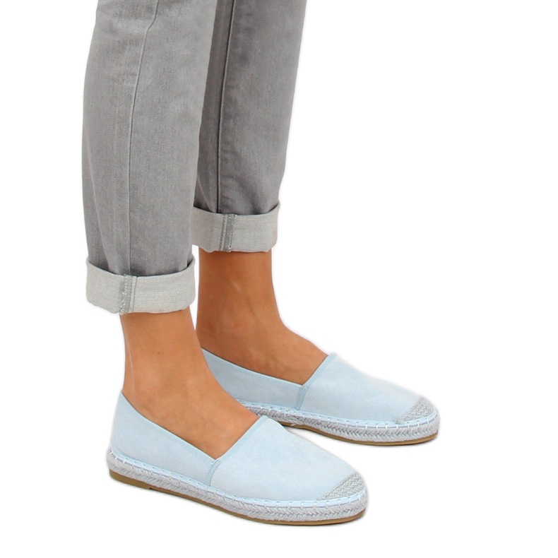 AF40 LT.BLUE espadrile din piele de căprioară albastră albastru 2