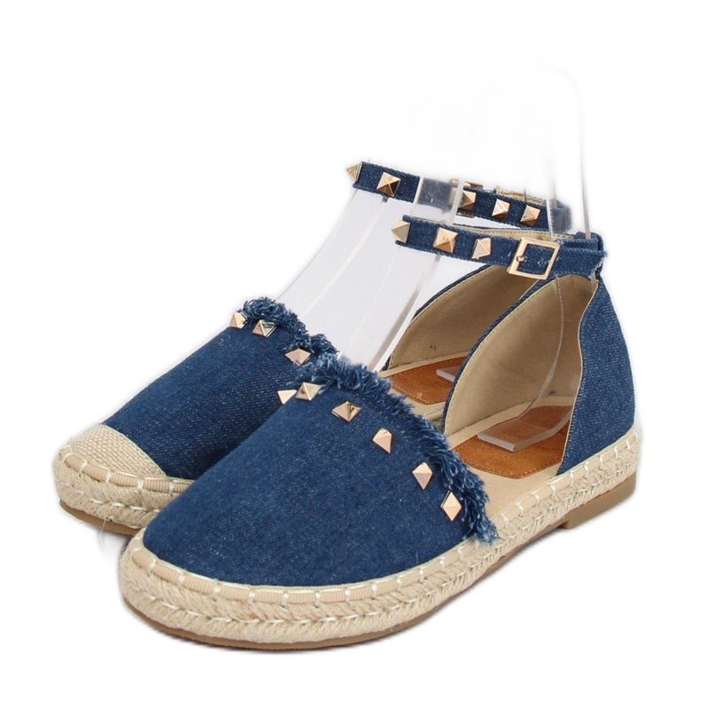 Espadrile din denim albastru CH-1K211 Albastru albastru marin 2