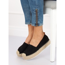 Negru BL247 Espadrile negre pe talpa înaltă 1