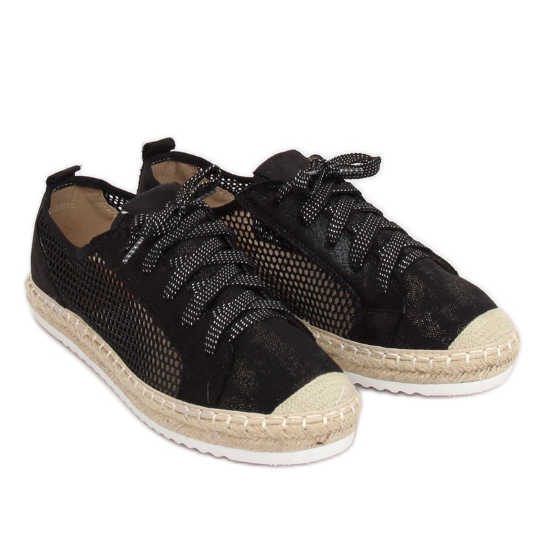 Espadrile cu șiret negru B752S-BL Negru 1