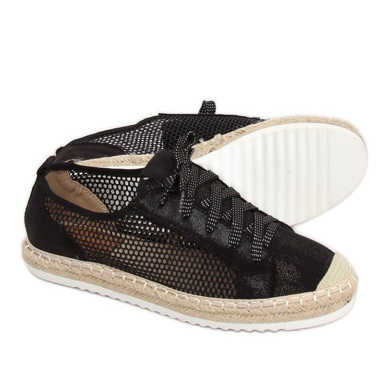 Espadrile cu șiret negru B752S-BL Negru 2