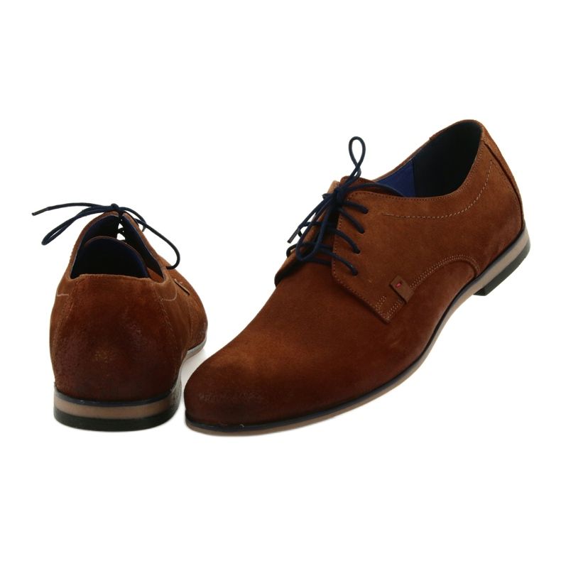 Nikopol Pantofi pentru bărbați din piele Suede 1709 Camel bej 4