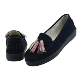 Mocasini din piele întoarsă pentru femei Filippo 661 bleumarin albastru marin 4