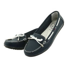 Mocasini din piele pentru femei Filippo 141 bleumarin alb albastru marin 3
