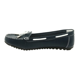 Mocasini din piele pentru femei Filippo 141 bleumarin alb albastru marin 2