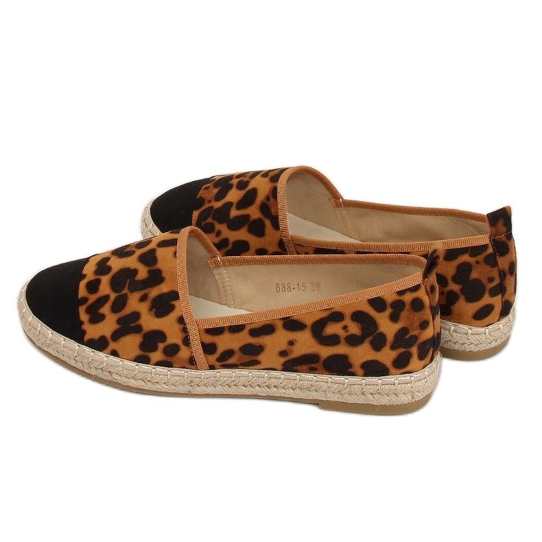 Espadrile pentru femei 888-15 Leopard negru maro multicolor 1