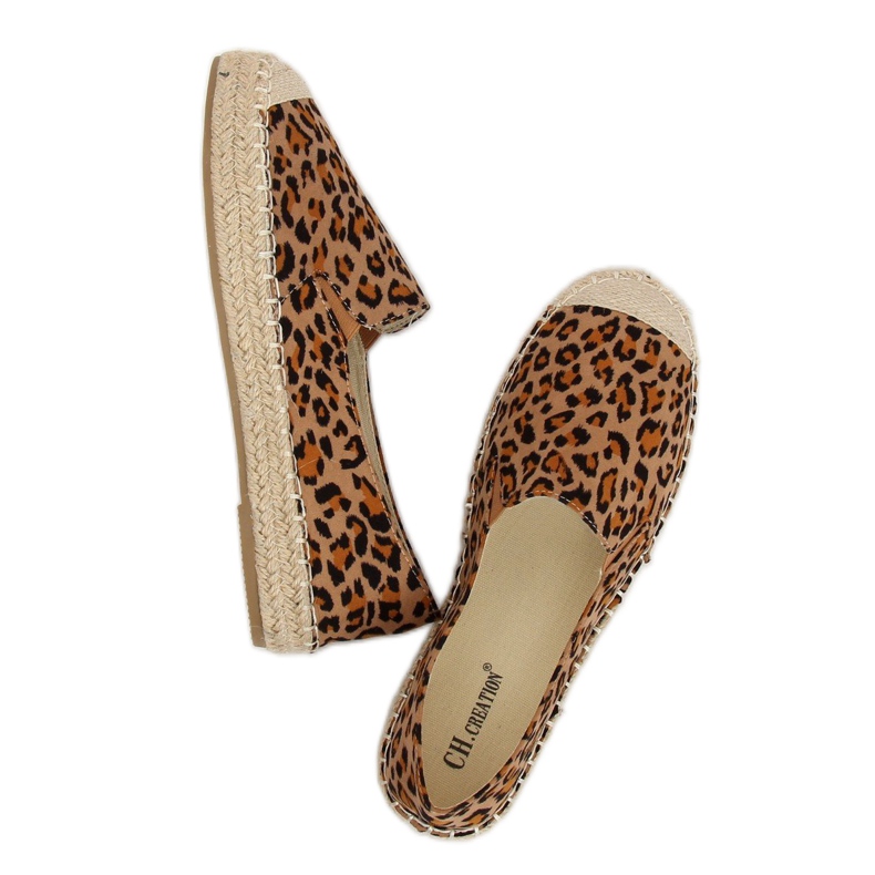 Espadrile pentru femei leopard 180-5 Leopard maro multicolor 1