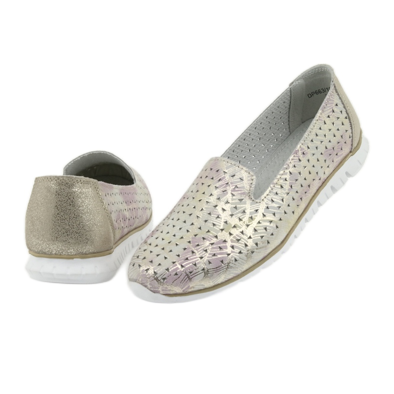 Femei din piele de domnișoare de sport Filippo 663 alb roz 4