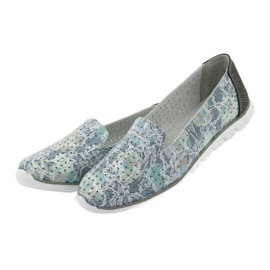 Femei din piele de domnișoare de sport Filippo 663 alb albastru gri verde 3