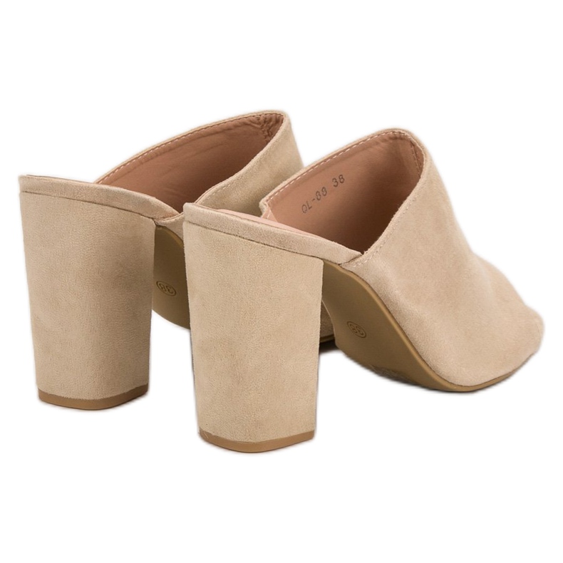 Laura Mode Papuci din piele de căprioară pe un bar maro 1