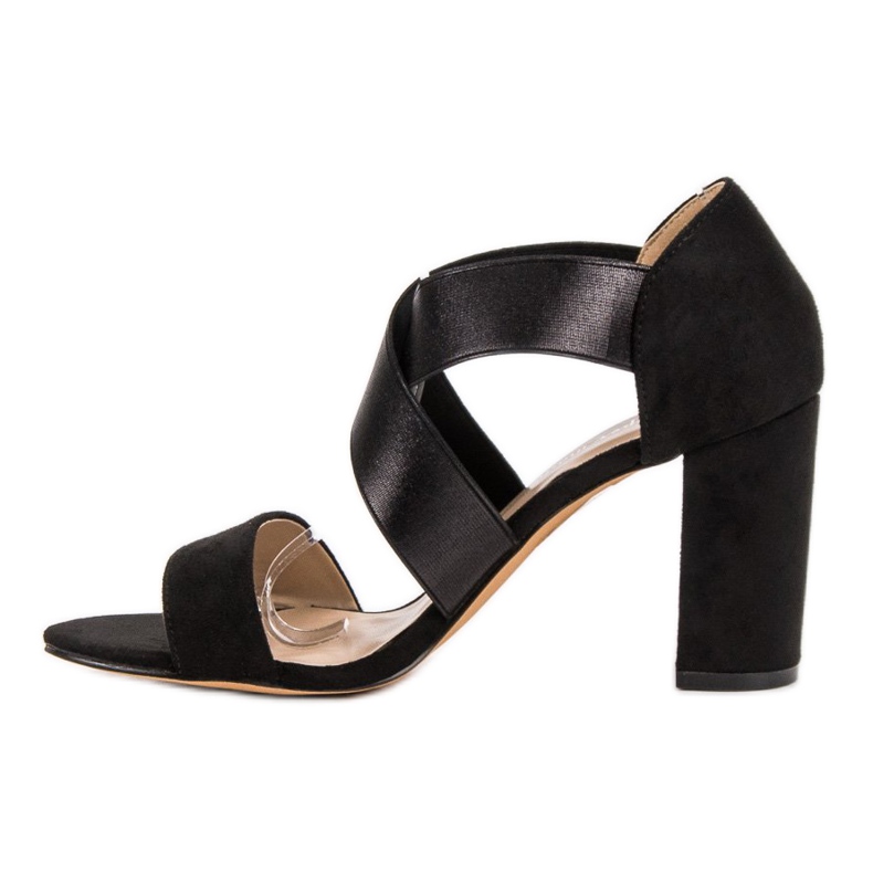 Super Mode Sandale cu toc înalt negru 1