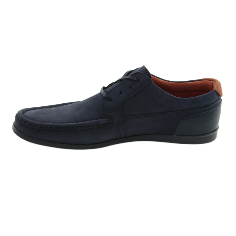 Mocasini cu legătură Badura 3175 bleumarin portocale albastru marin 2