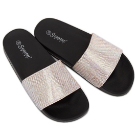 BG21P negru Papuci negri cu zirconii cubice 1