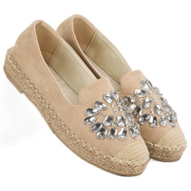 Small Swan Espadrile din piele de căprioară cu ornamente maro 1 Small Swan Espadrile din piele de căprioară cu ornamente maro 1
