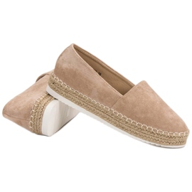 Small Swan Espadrile din piele de căprioară bej 1 Small Swan Espadrile din piele de căprioară bej 1