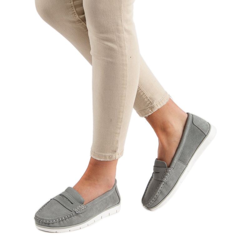 Mocasini din piele VINCEZA gri 2 Mocasini din piele VINCEZA gri 2