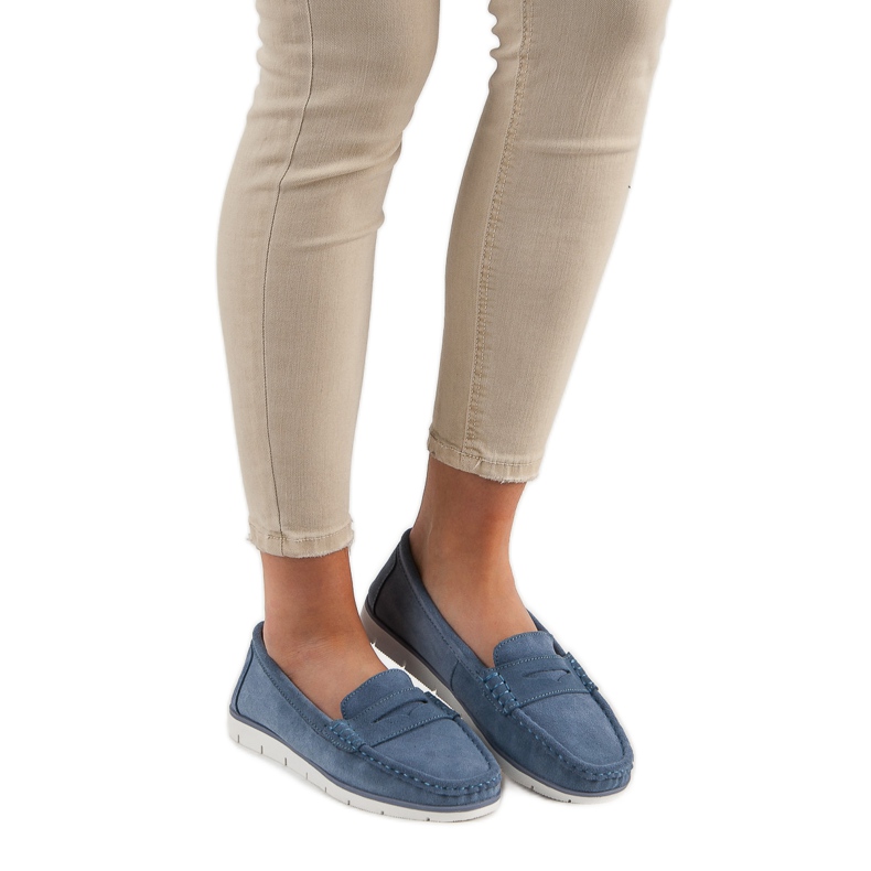 Mocasini din piele VINCEZA albastru 1 Mocasini din piele VINCEZA albastru 1