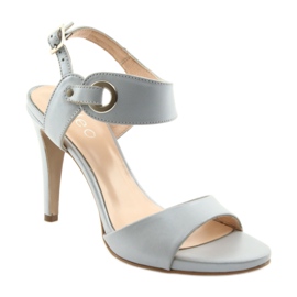 Sandale din piele pe un știft Edeo 3208 gri 1 Sandale din piele pe un știft Edeo 3208 gri 1