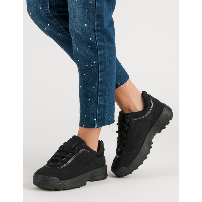 Adidași pe platformă negru 1