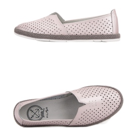 Tenisi din piele Slip On VINCEZA roz 2