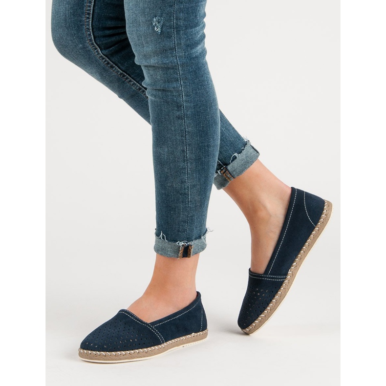 Filippo Espadrile din piele albastru marin 1