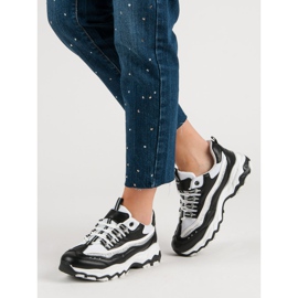 Adidași cu sclipici alb negru 1