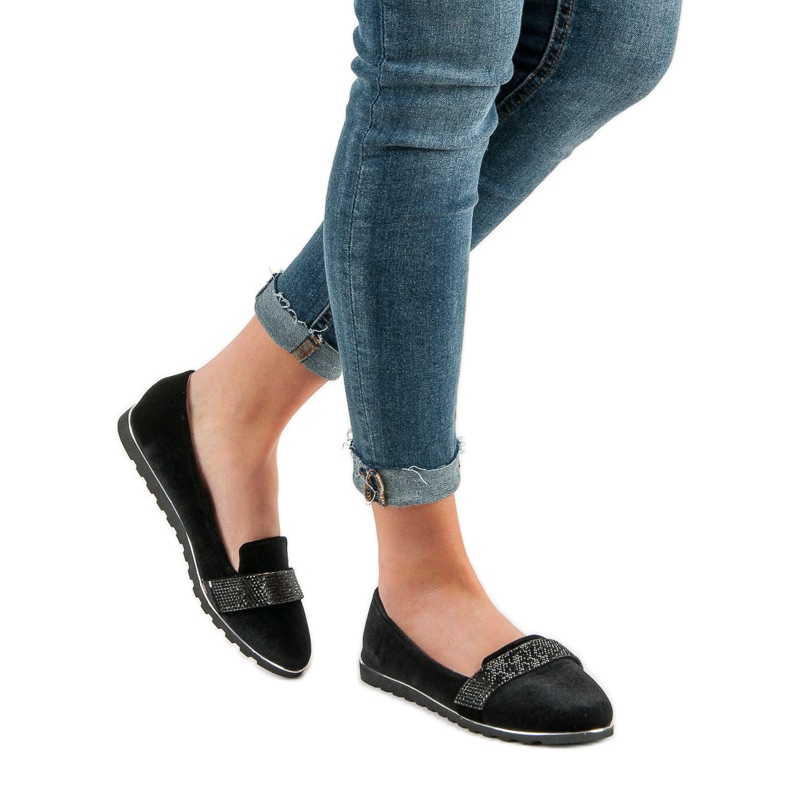 Balerine din velur negru 1