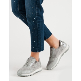 Pantofi sport cu cristale gri 2