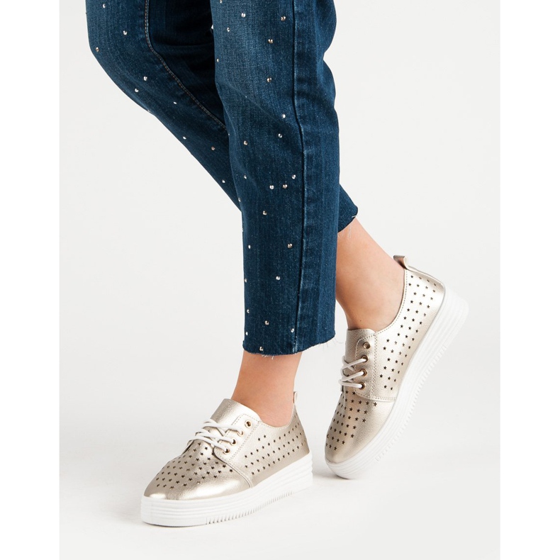 Adidași ajurati aurii de aur 2