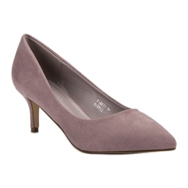Ideal Shoes Pompe confortabile pe un ac violet 2