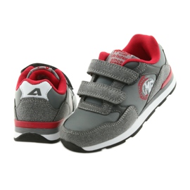American Club Pantofi sport de talpă americană BS08 din piele gri roșu 4 American Club Pantofi sport de talpă americană BS08 din piele gri roșu 4
