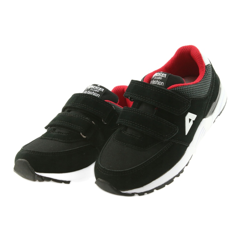 Branț American Club BS09 din piele neagră negru roșu 3