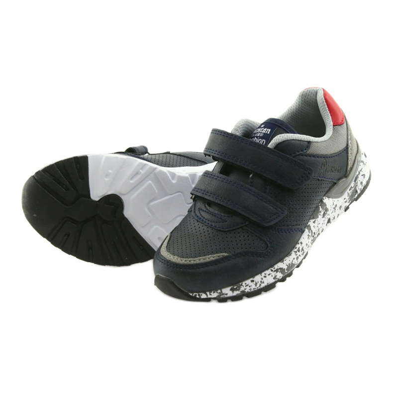Încălțăminte sport American Club, inserție din piele BS11 05 gri roșu albastru marin 5