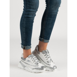 Pantofi sport cu sclipici VICES alb 2