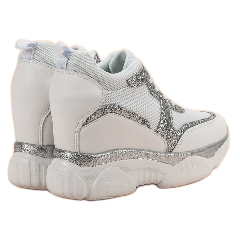 VICES Adidași cu brocart alb 2