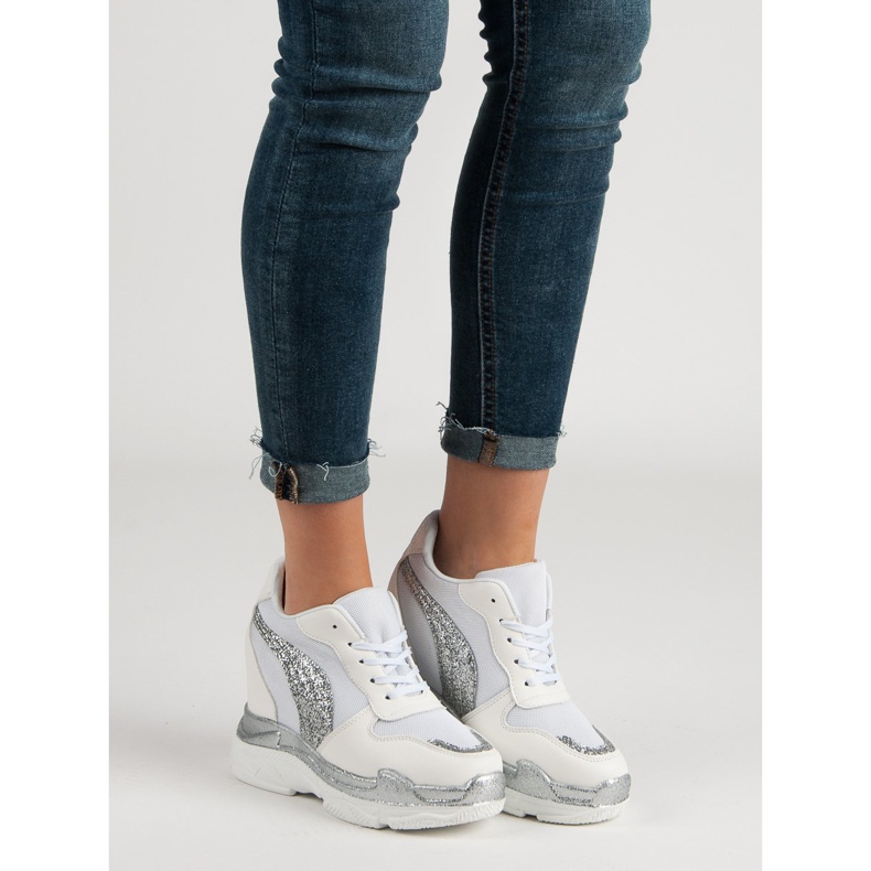 Adidași albi cu sclipici VICES 1 Adidași albi cu sclipici VICES 1
