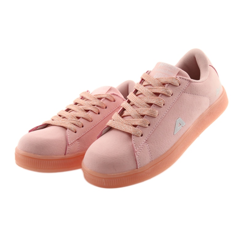 Pantofi sport American Club BS07, inserție din piele roz 3
