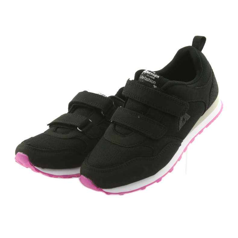 Pantofi sport pentru fete negre American Club WT30 negru 3 Pantofi sport pentru fete negre American Club WT30 negru 3