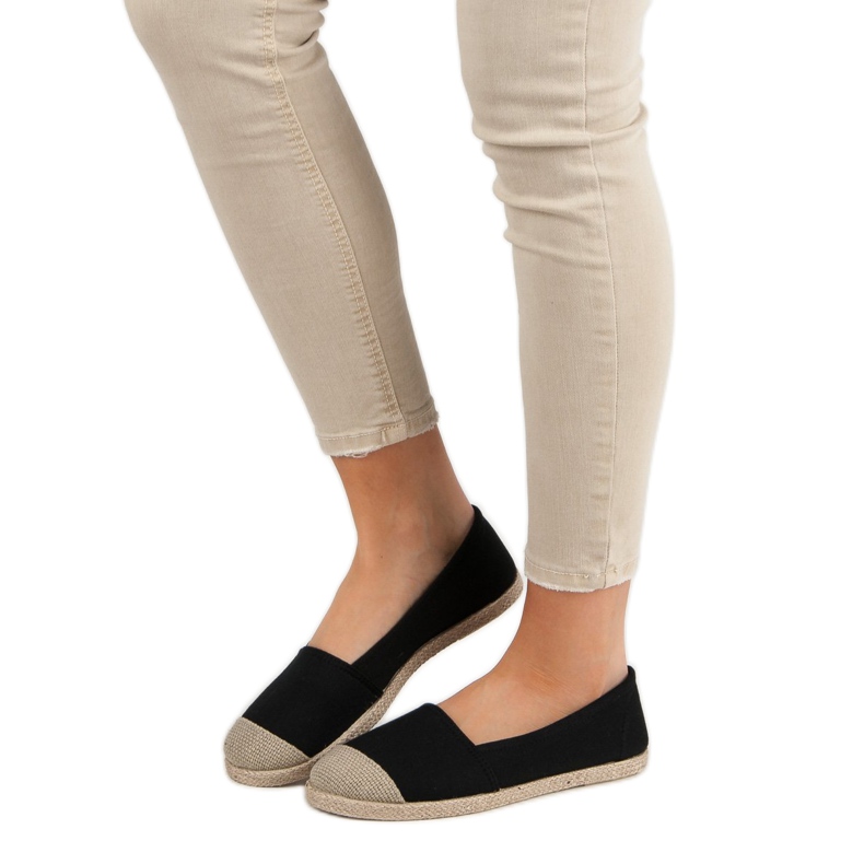 Espadrile negre la modă negru 2