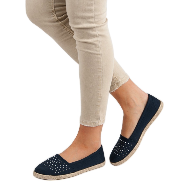 Espadrile bleumarin cu cristale albastru albastru marin 2