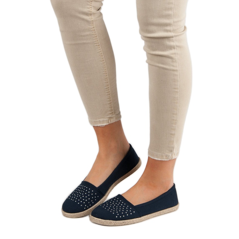 Espadrile bleumarin cu cristale albastru albastru marin 1