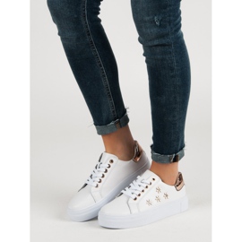 Filippo Pantofi sport din piele cu flori alb 1 Filippo Pantofi sport din piele cu flori alb 1