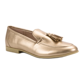Mocasini aurii cu franjuri VICES de aur 1