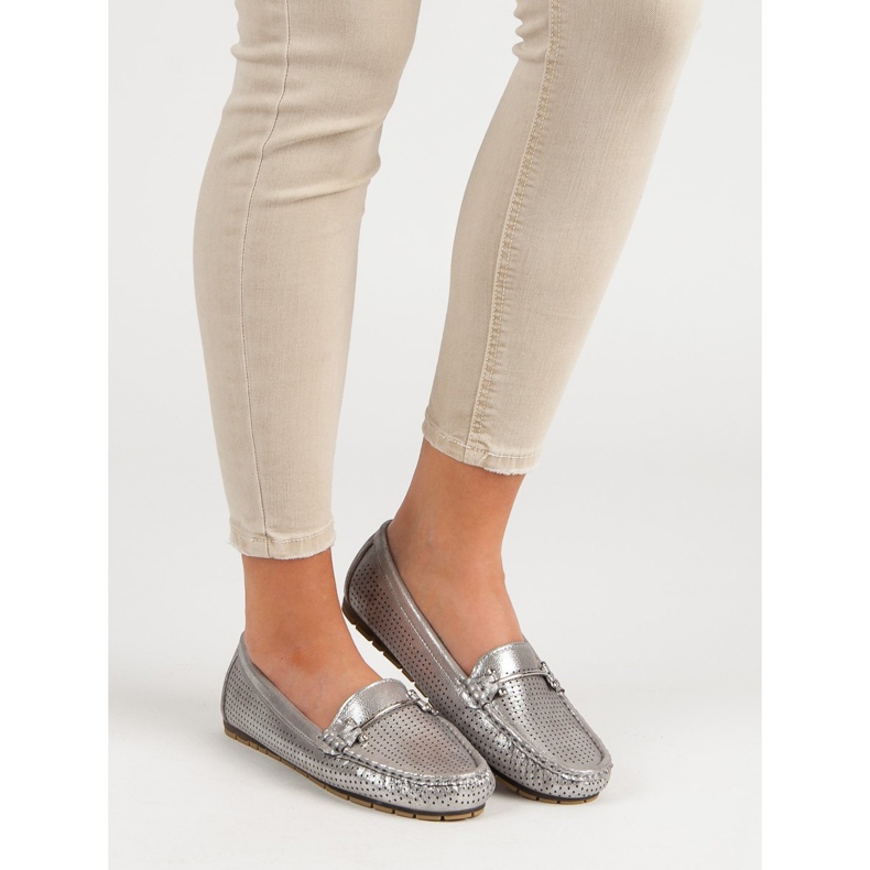 Kylie Mocasini strălucitori gri 2