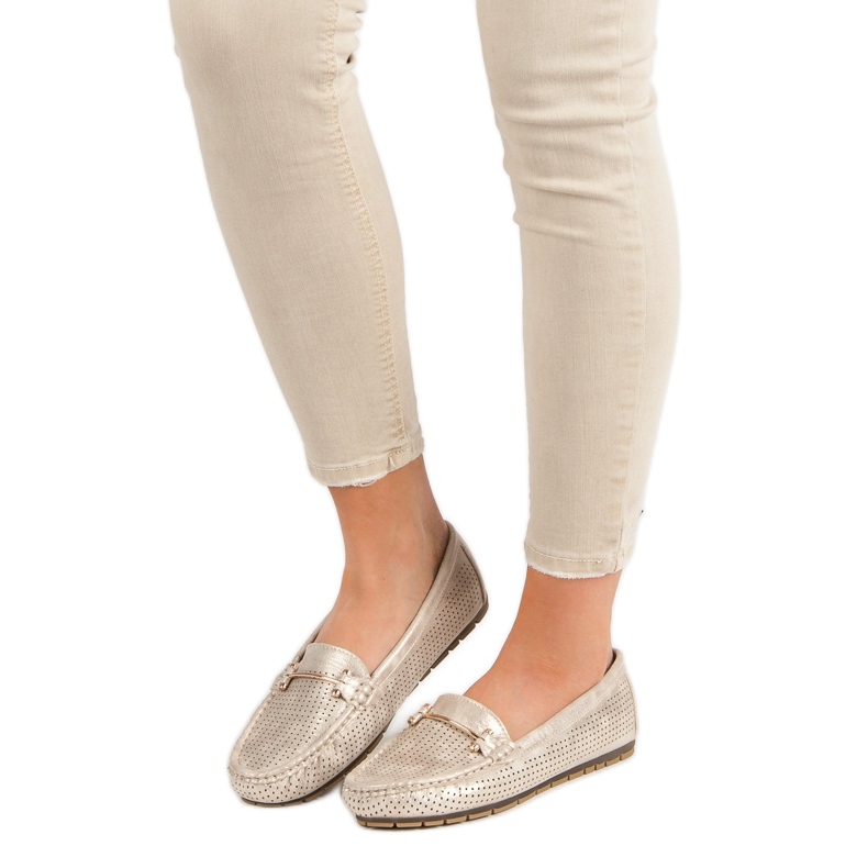 Kylie Mocasini strălucitori galben 2 Kylie Mocasini strălucitori galben 2