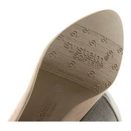 Pompi de dama din piele cu talpa flexibila Arka 5137 bej 6