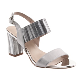 Sandale de damă pe plasa Gamis 3390 argintie gri 1