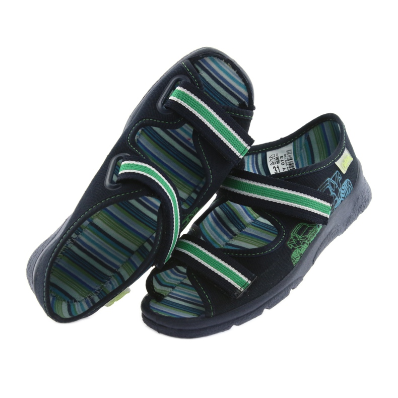 Sandale Befado pantofi copii 969X073 albastru marin albastru verde 5