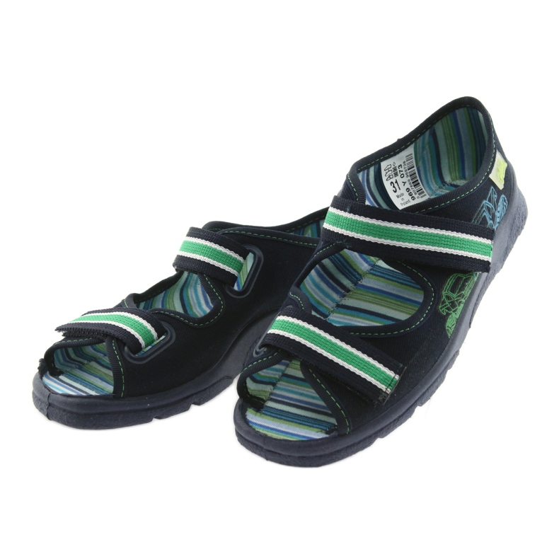 Sandale Befado pantofi copii 969X073 albastru marin albastru verde 3