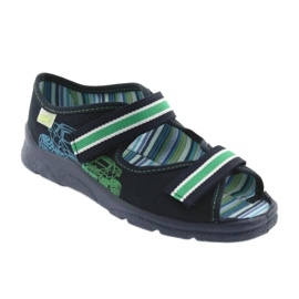 Sandale Befado pantofi copii 969X073 albastru marin albastru verde 1